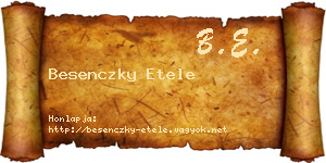 Besenczky Etele névjegykártya
